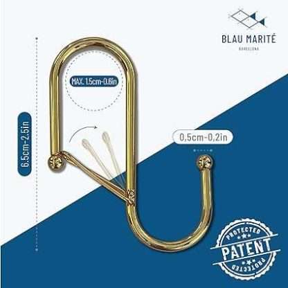 Royal hook for 1.5cm bar. Golden color