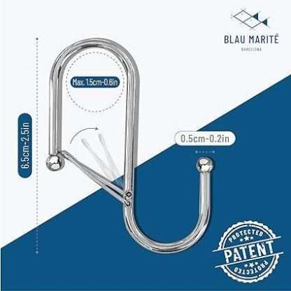 Royal hook for 1.5cm bar. Chrome color